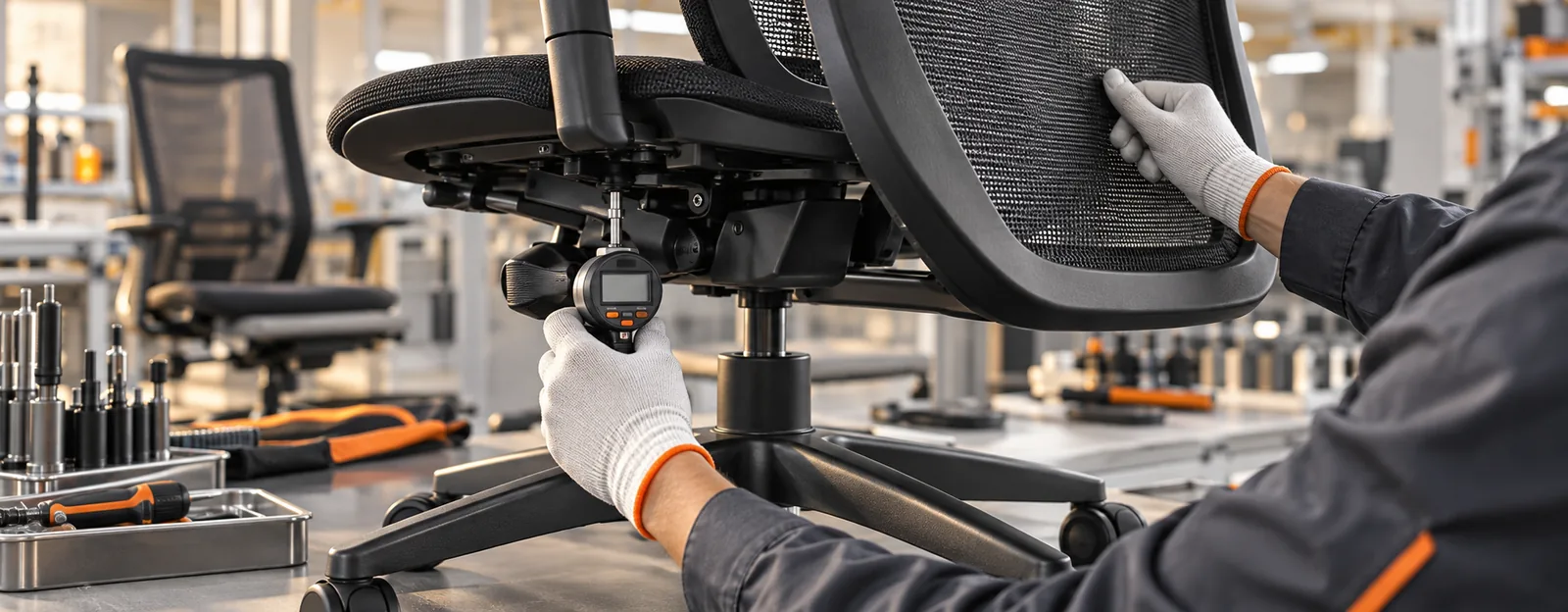 Ergonomic office chair quality inspection